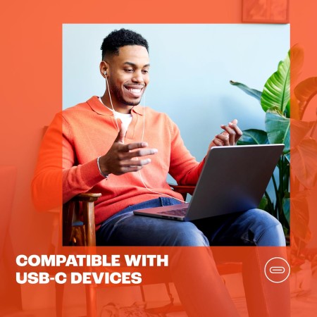 JBL TUNE 310C - Wired Hi-Res in-Ear Headphones, Tangle-free flat cable, 3-button remote with microphone (Black)