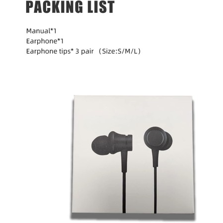 Xiaomi Mi in-Ear Headphones Basic, Piston in-Ear Headphones Earphones Earbuds Headset with Remote & Mic, Black Xiaomi Mi in-Ear Headphones Basic, Piston in-Ear Headphones Earphones Earbuds Headset with Remote & Mic, Black